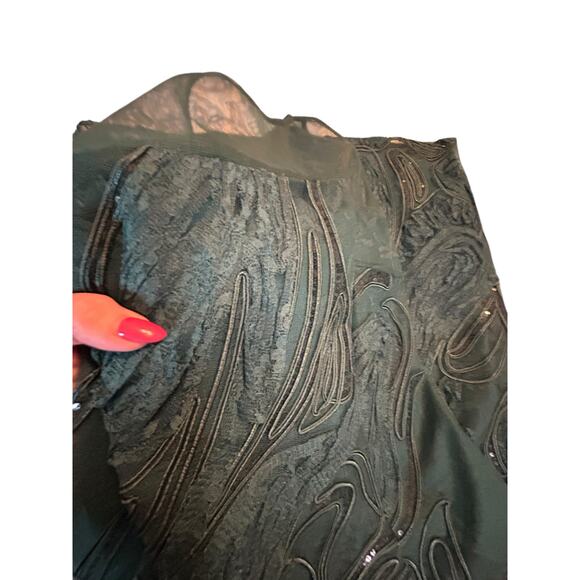 Mikael Aghal Green Sequin and Tulle Dress - Size 12 - Picture 13 of 13